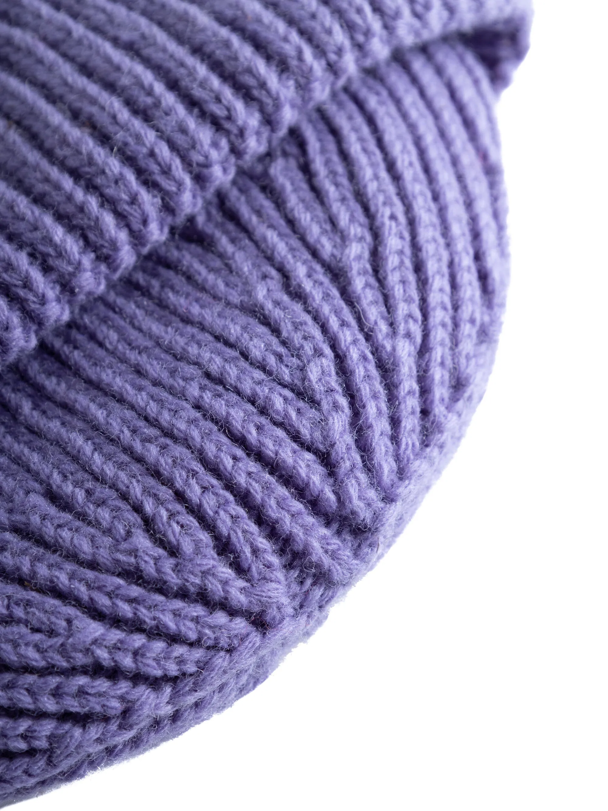 Low wool rib beanie - Violet Tulip