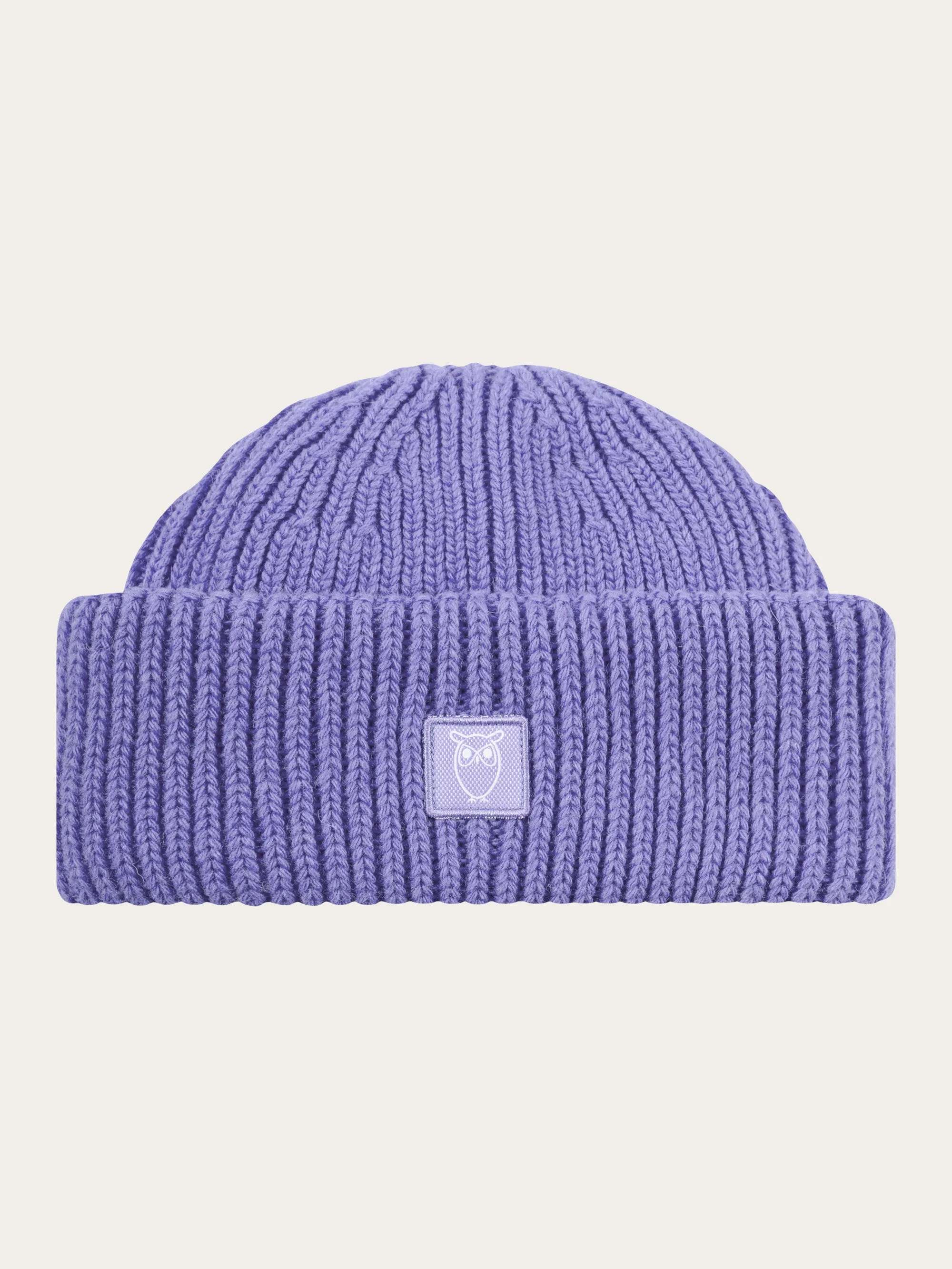 Low wool rib beanie - Violet Tulip