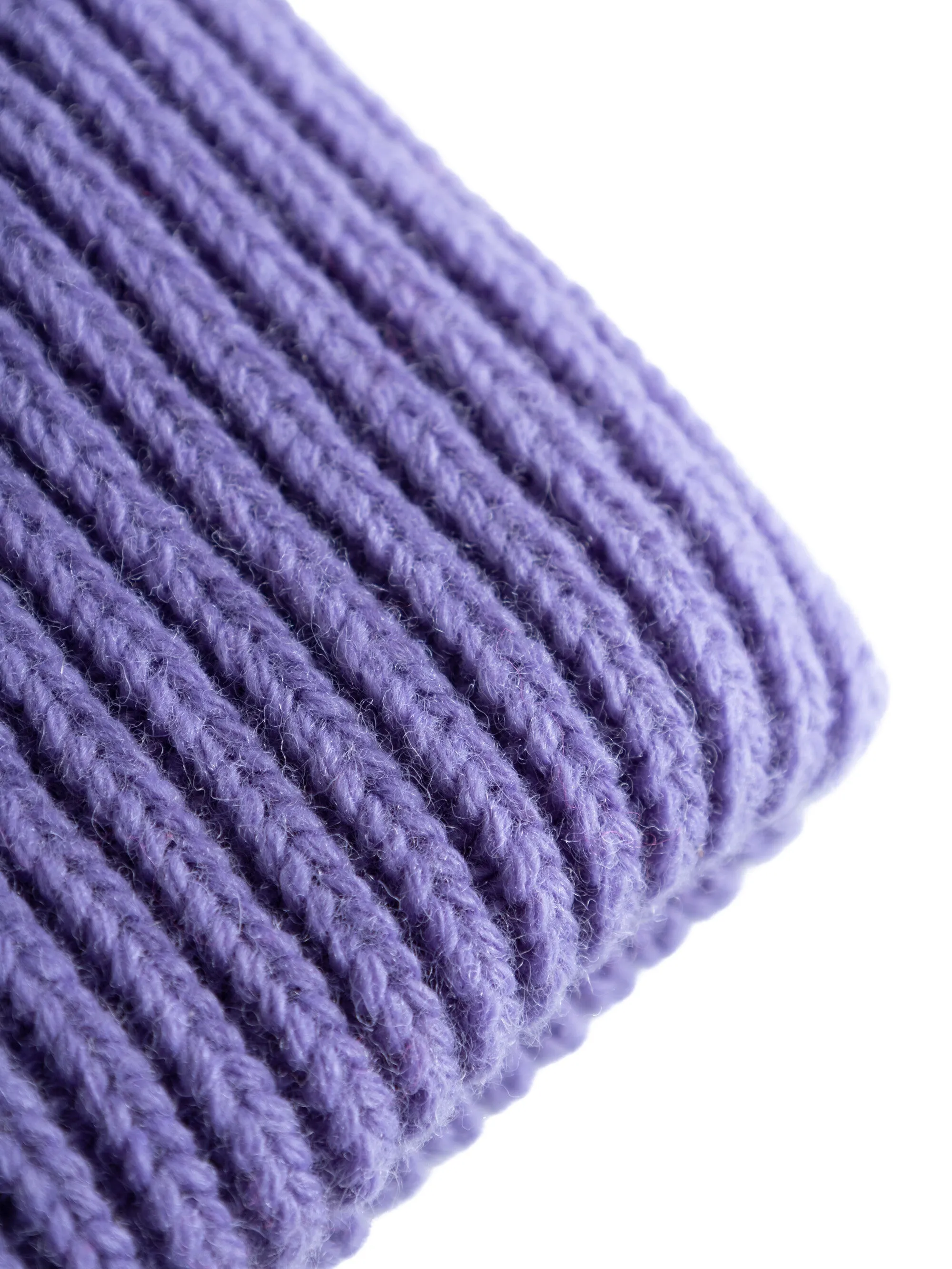 Low wool rib beanie - Violet Tulip