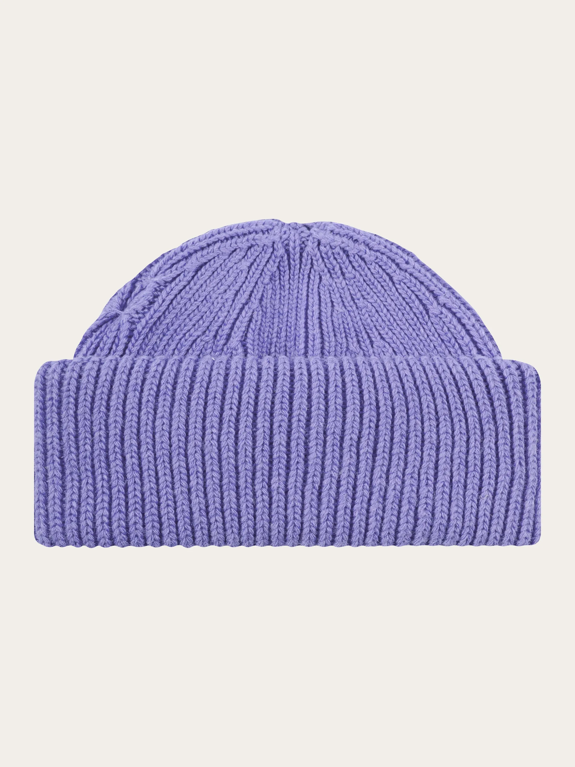 Low wool rib beanie - Violet Tulip