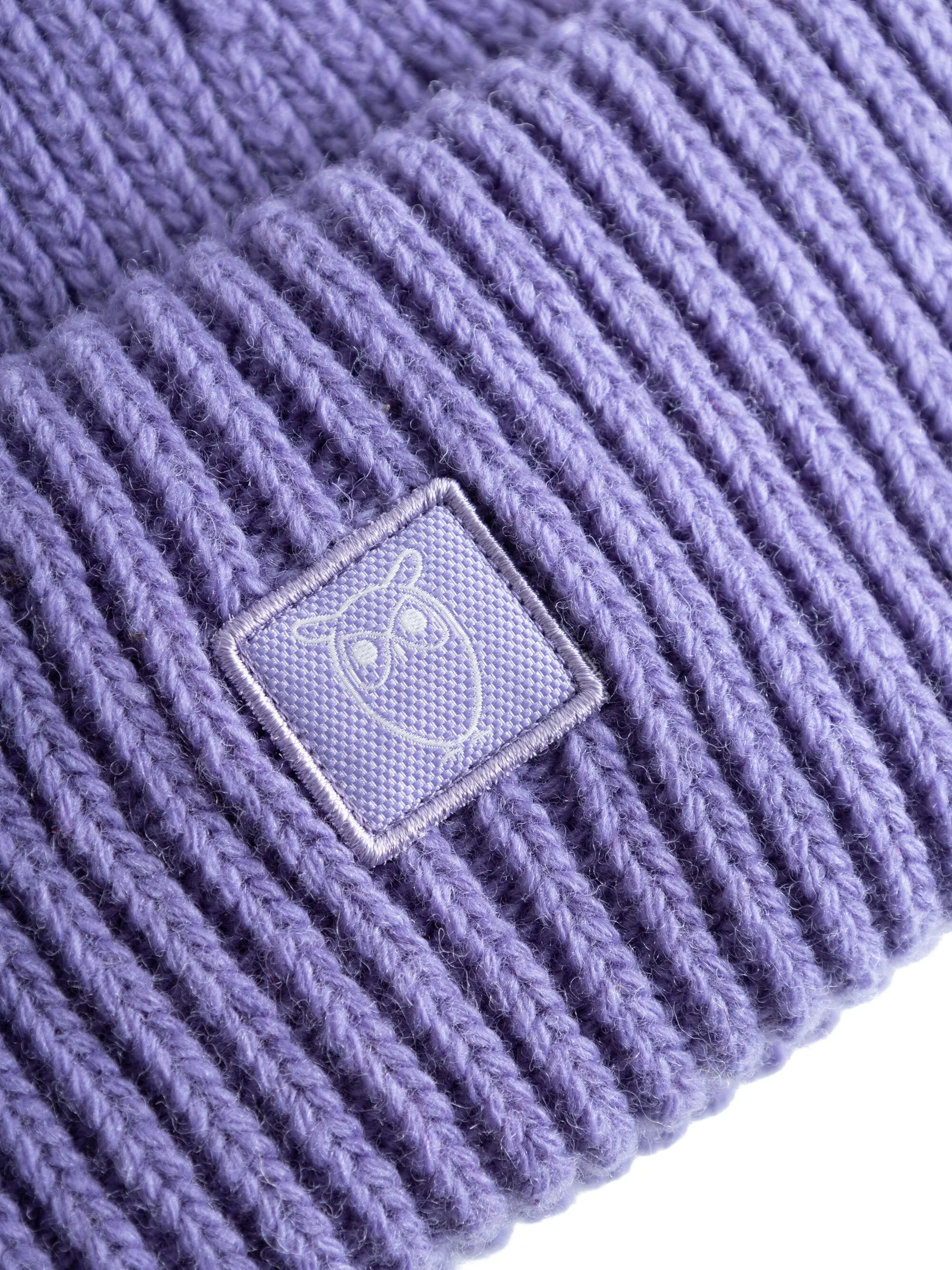 Low wool rib beanie - Violet Tulip