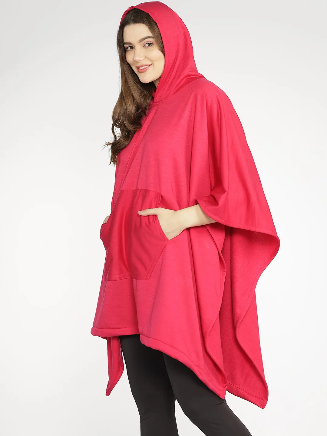 Magenta Poncho Hoodie