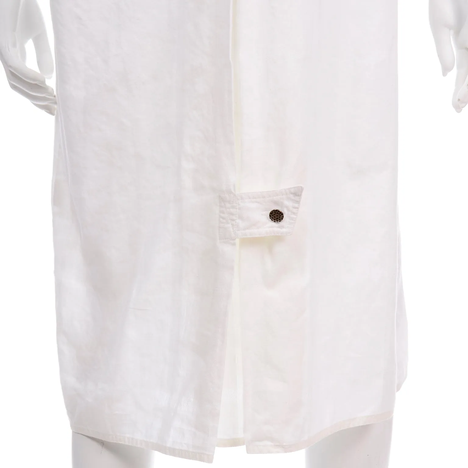 Marika Blu Vintage Cotton Linen White Dress Made in Italy