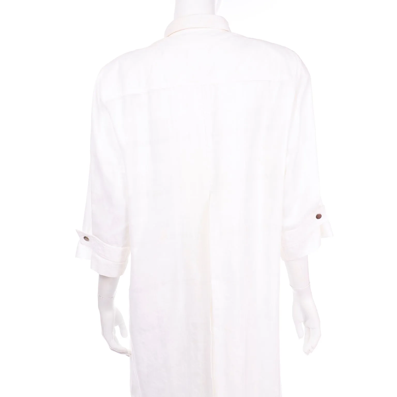 Marika Blu Vintage Cotton Linen White Dress Made in Italy