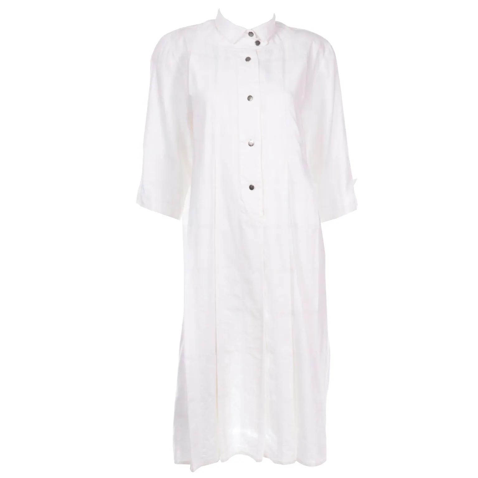 Marika Blu Vintage Cotton Linen White Dress Made in Italy