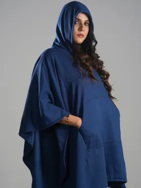 MarineBlue Poncho Hoodie