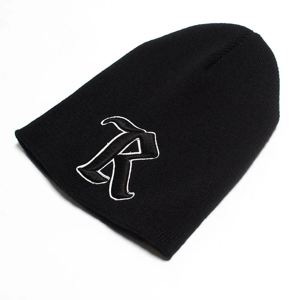 Medieval Original 3D Puff Embroidered Short Beanie [BLACK]