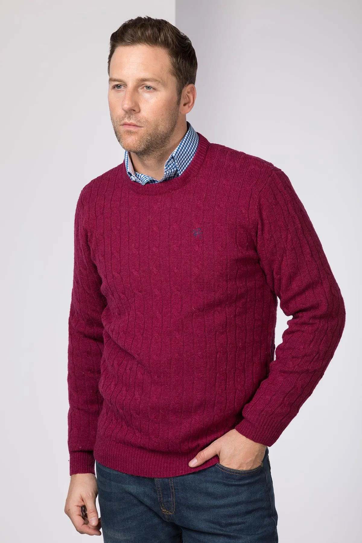 Men's Crew Neck Lambswool Jumper