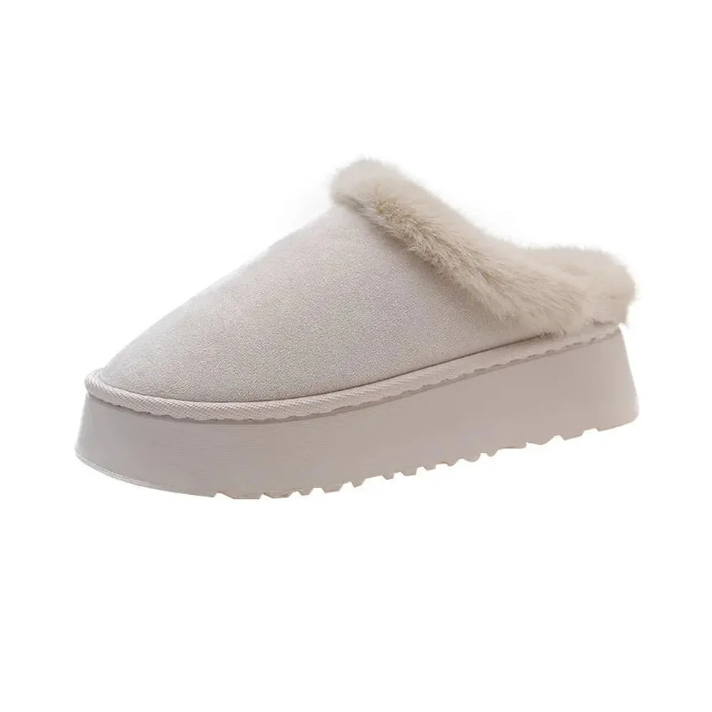 Merendy Yasahby Round Toe Slip-on Faux Fur slippers