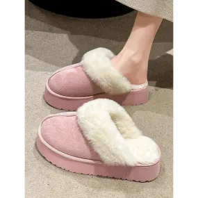 Merendy Yasahby Round Toe Slip-on Faux Fur slippers