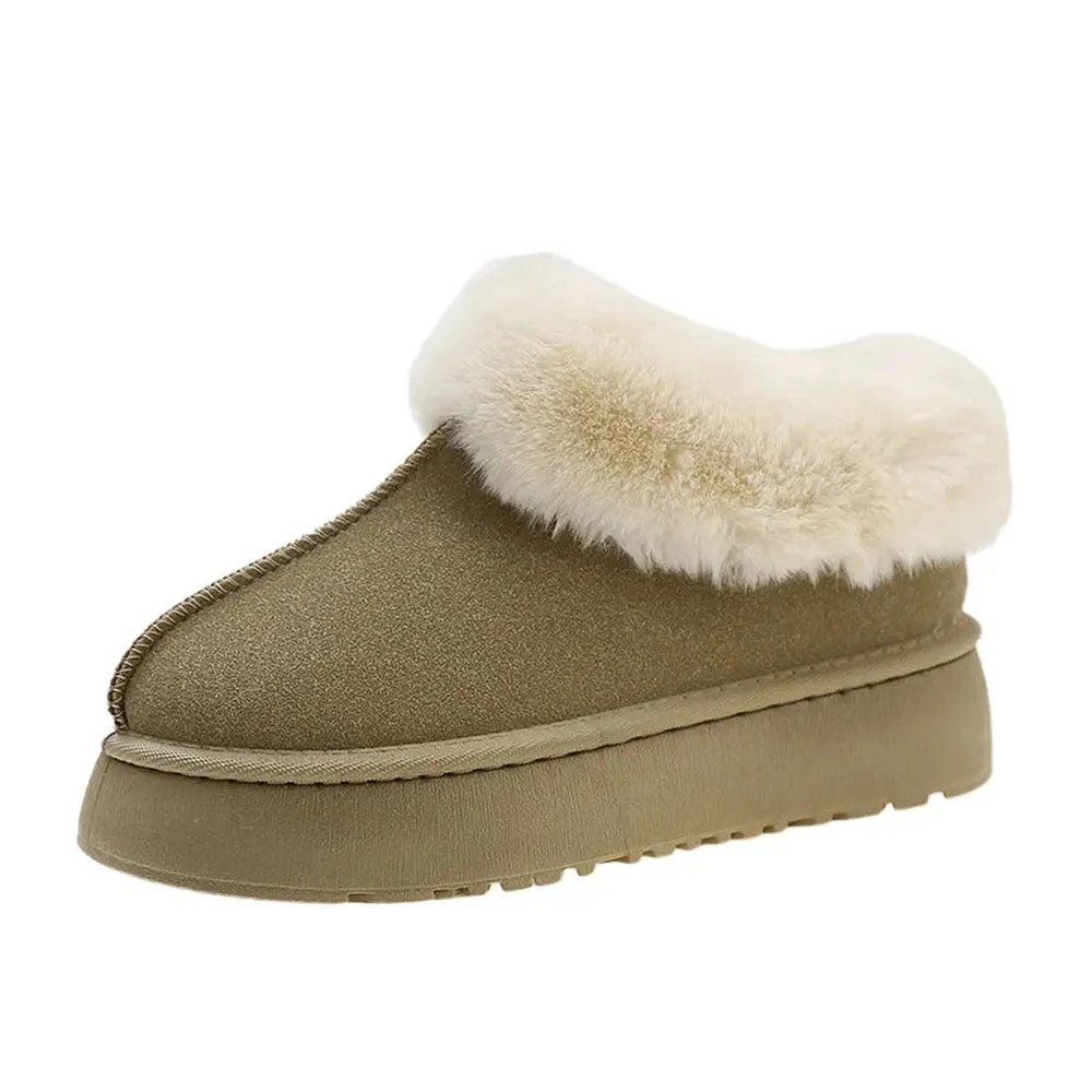 Merendy Yasahby Round Toe Slip-on Faux Fur slippers