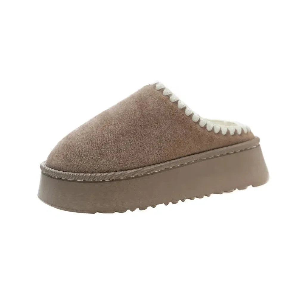 Merendy Yasahby Round Toe Slip-on Faux Fur slippers