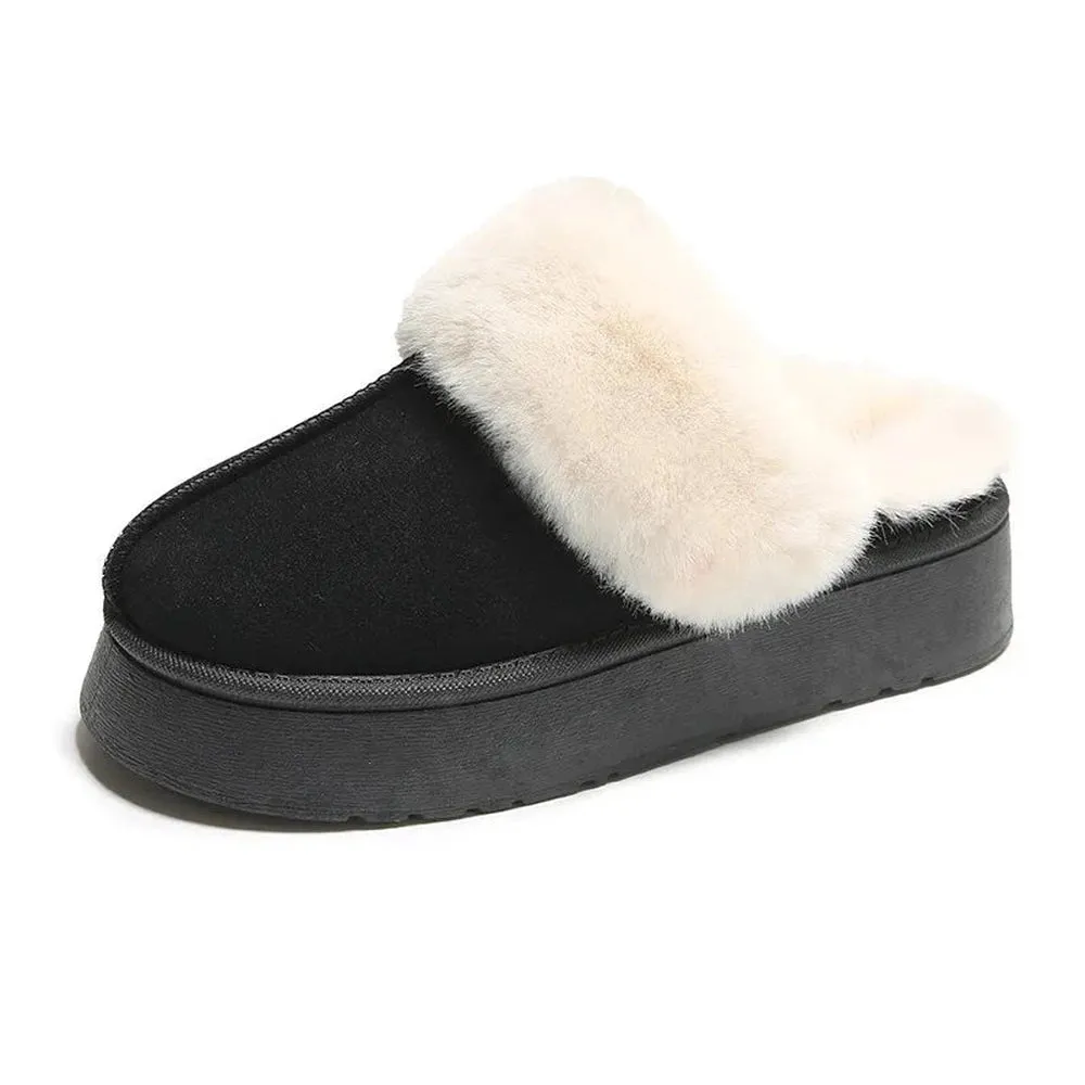 Merendy Yasahby Round Toe Slip-on Faux Fur slippers