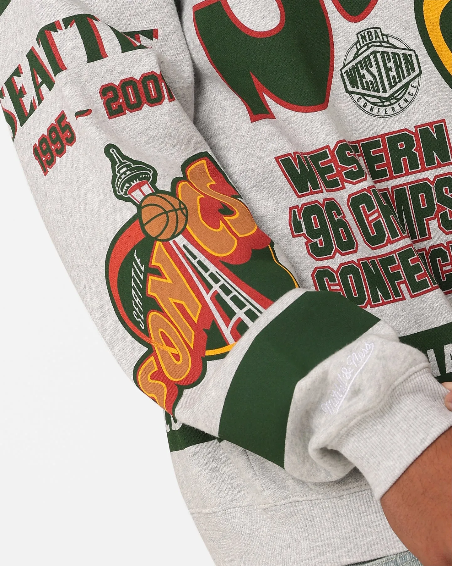 Mitchell & Ness Seattle SuperSonics League Crewneck Grey Marle