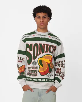 Mitchell & Ness Seattle SuperSonics League Crewneck Grey Marle