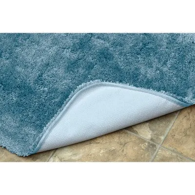 New - 24"x40" Finest Luxury Ultra Plush Washable Nylon Bath Rug Basin Blue - Garland