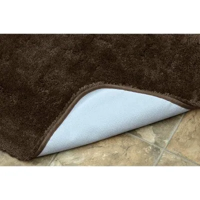 New - 24"x40" Finest Luxury Ultra Plush Washable Nylon Bath Rug Chocolate - Garland