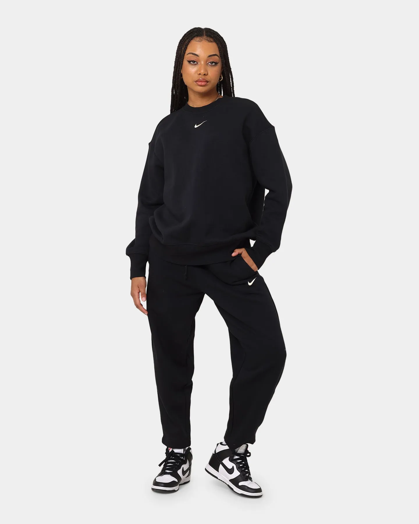 Nike Women's Nike Sportswear Style Fleece Oversized Crewneck Black/Sail