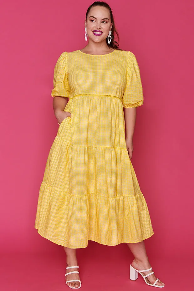 Noa Check It Out Yellow Dress