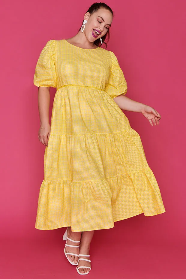 Noa Check It Out Yellow Dress