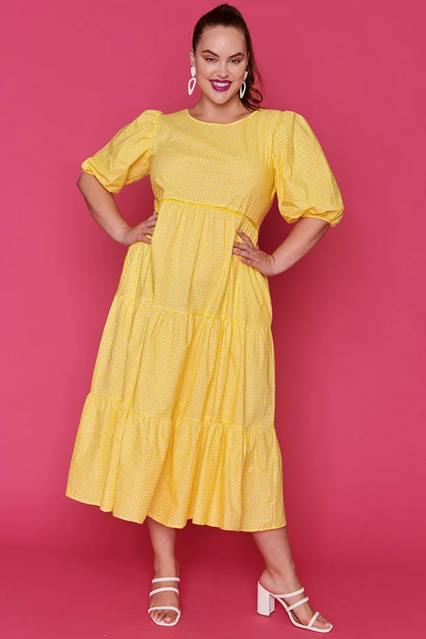 Noa Check It Out Yellow Dress