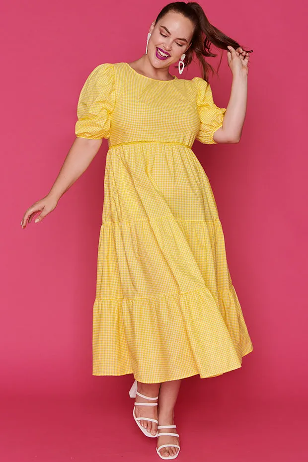 Noa Check It Out Yellow Dress