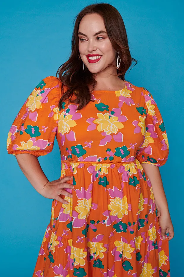 Noa Orange Botanics Dress