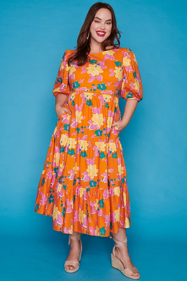 Noa Orange Botanics Dress