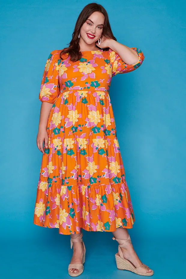 Noa Orange Botanics Dress