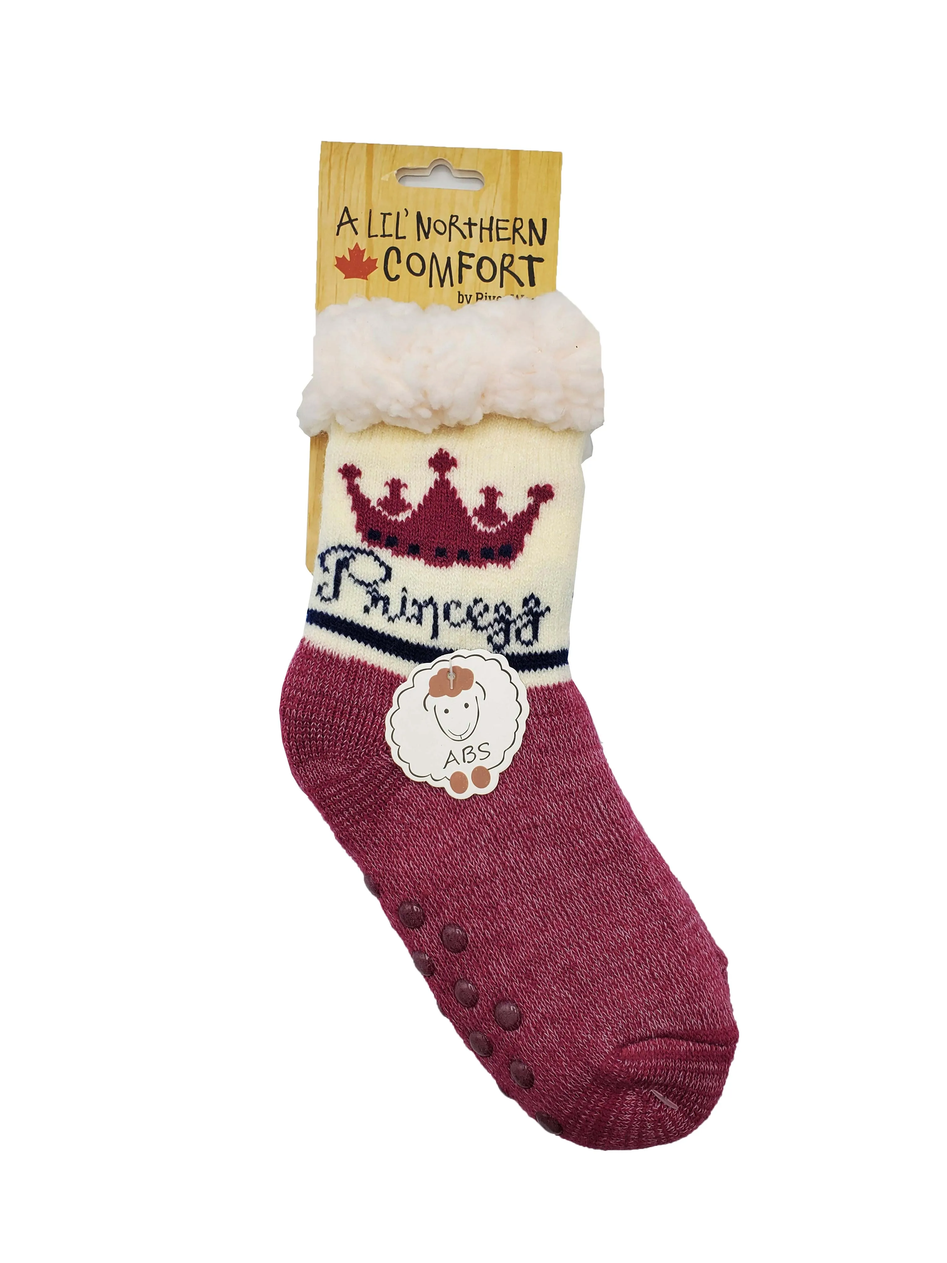 Northern Comfort Kid's "Princess" Sherpa-Lined Grip Slipper Socks