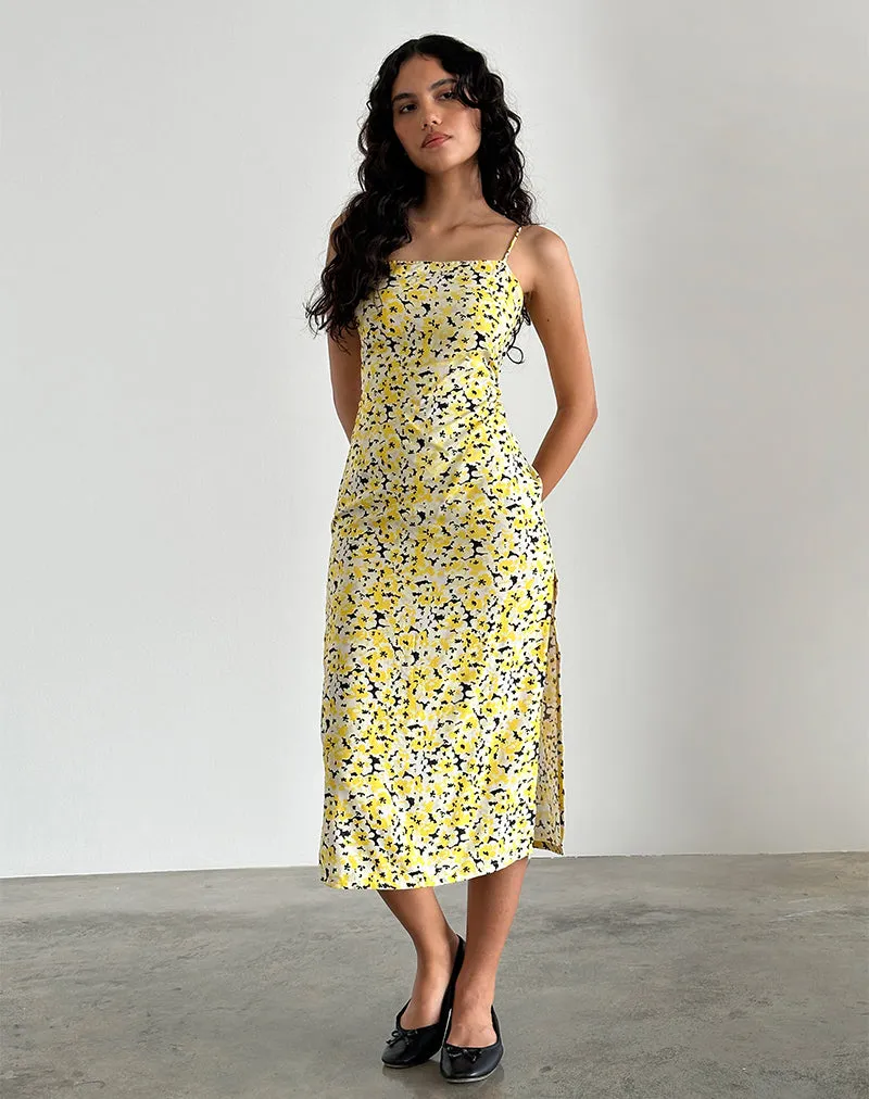 Nosita Midi Dress in Sunflower Pop Yellow