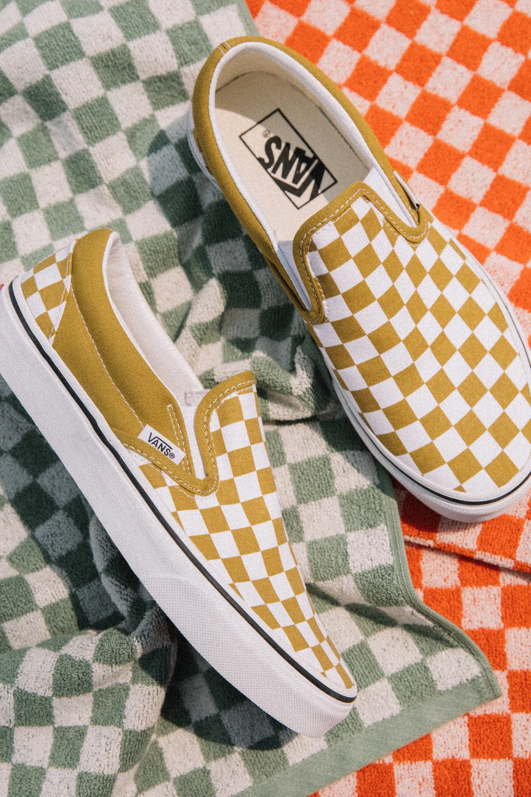 Olive Oil Checkerboard Slip-On