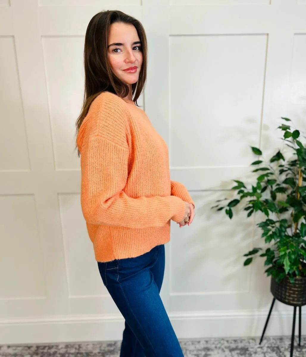 Orange Wool Blend Classic Jumper