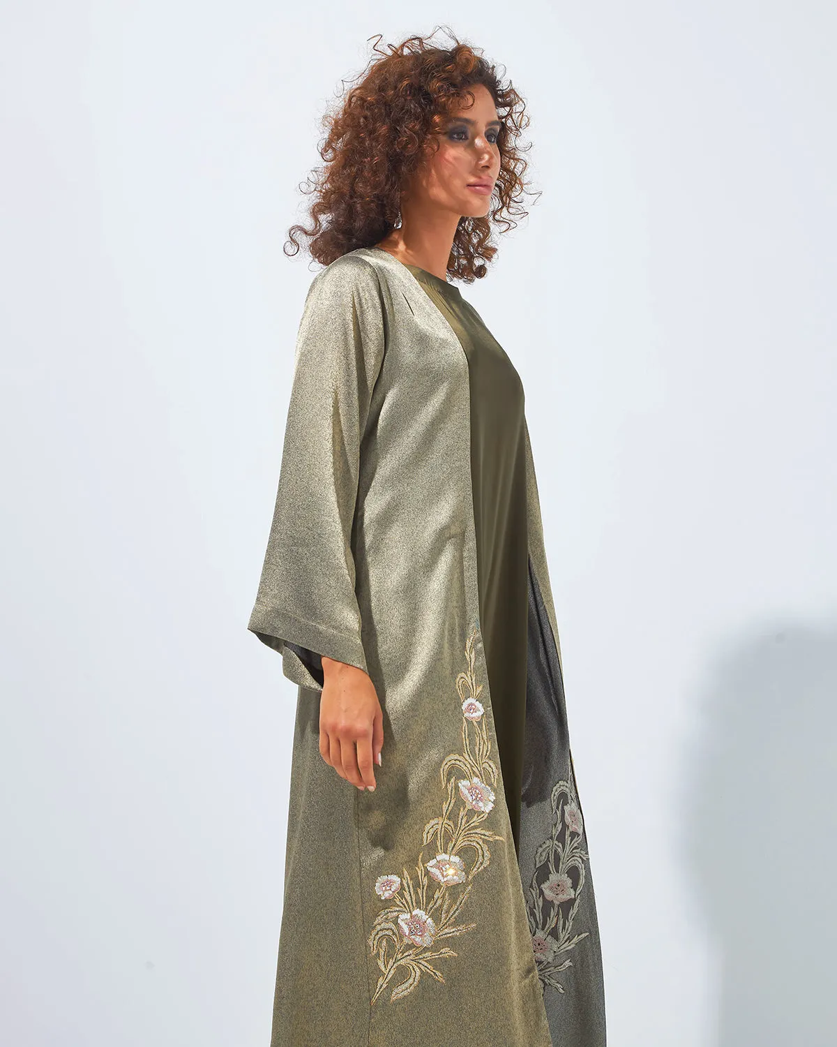 Party Abaya in Golden Color