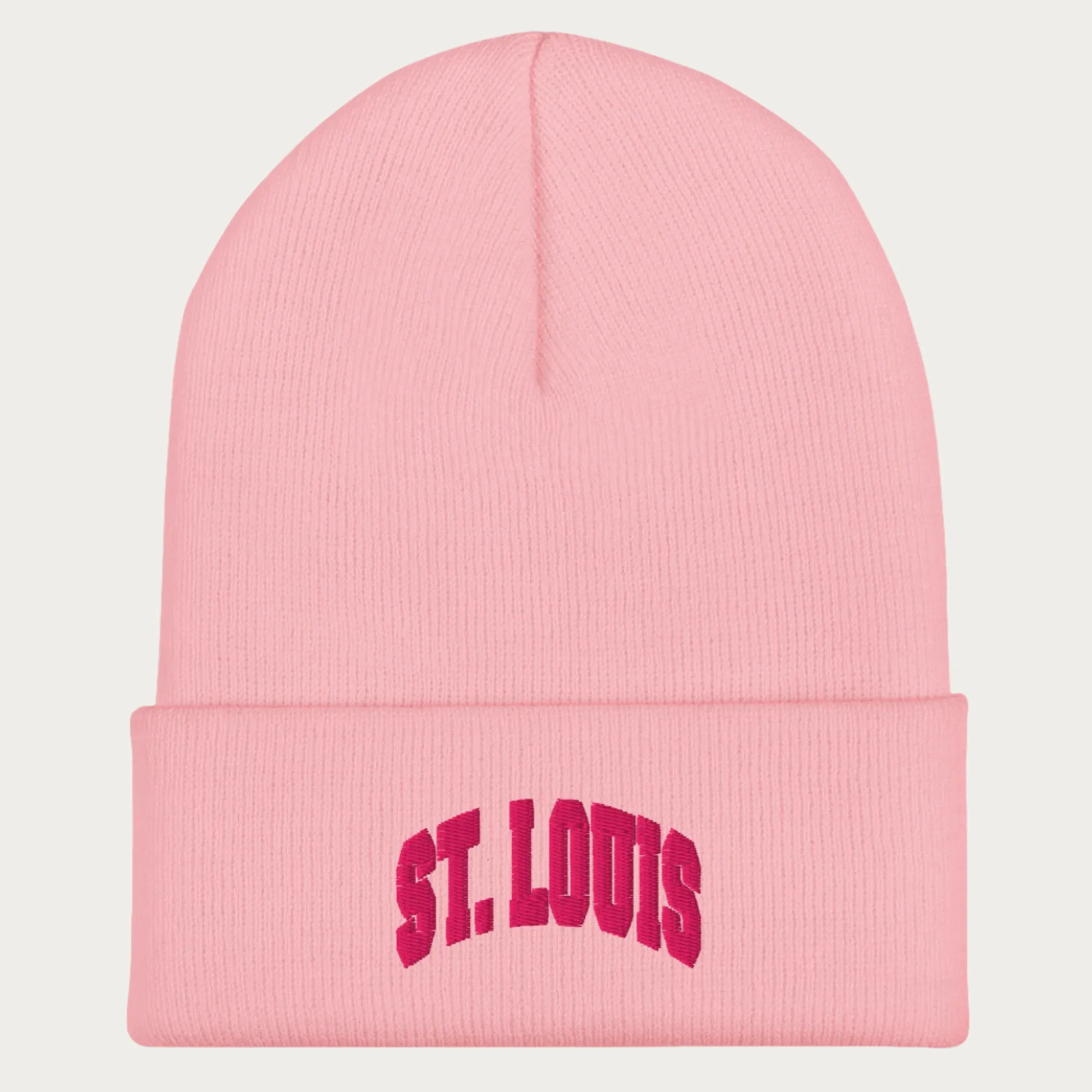 Pink Collegiate Cuffed Beanie