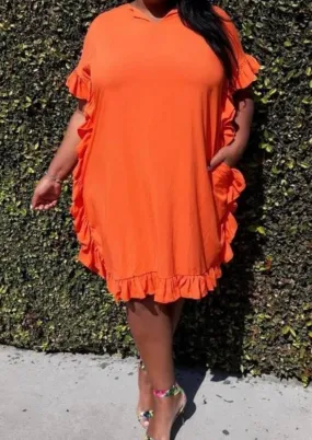 Plus Size Ruffled Midi Dress