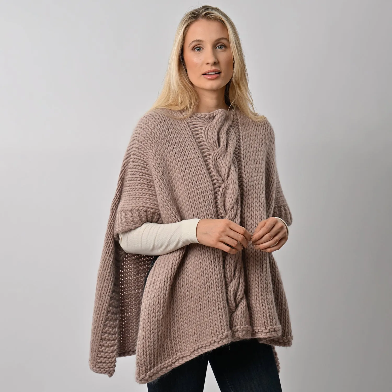 Poncho Knitting Kit - Anna Lou in Mink