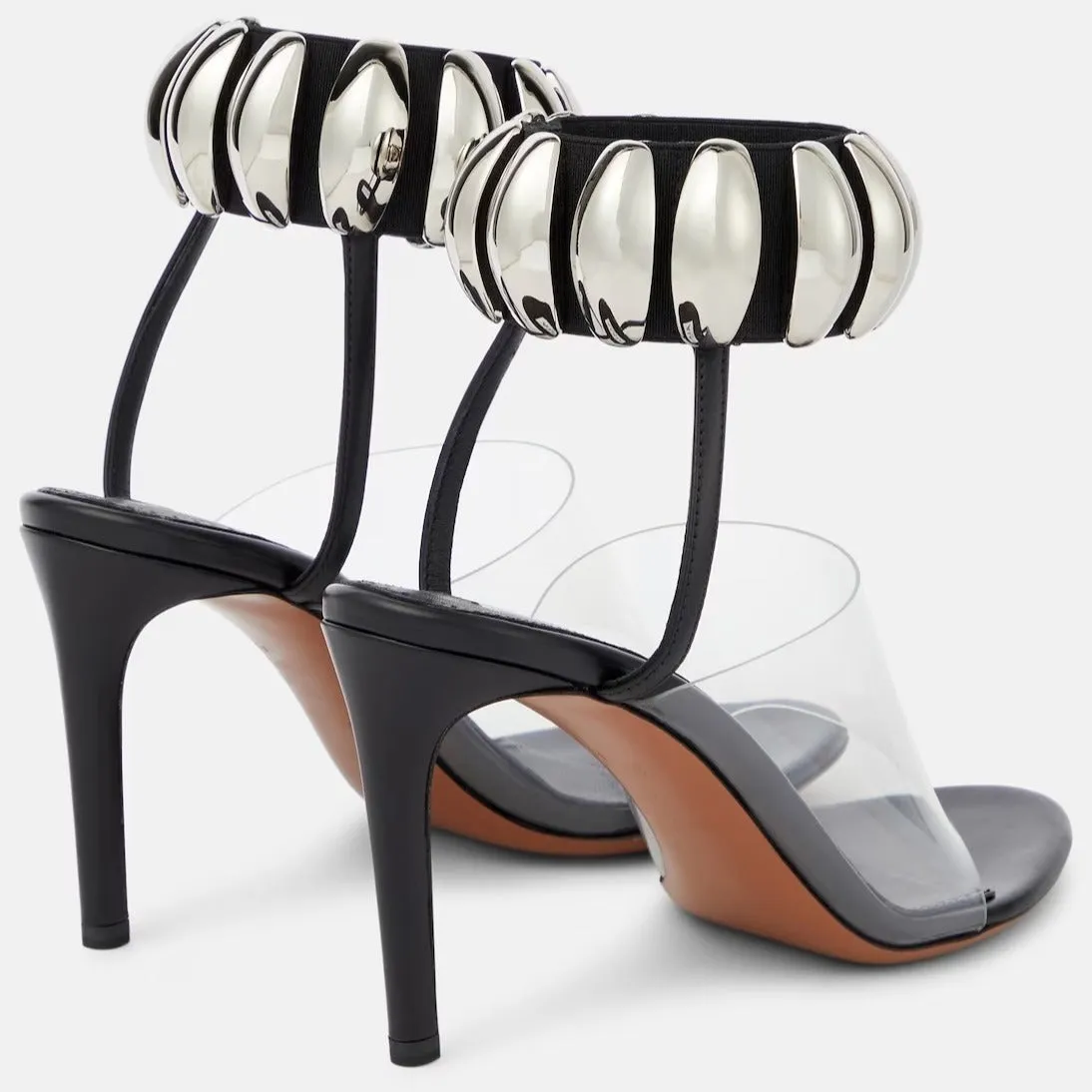 Pre Order:  Round Toe Metal Buckle Transparent PVC Open Toe Sandals