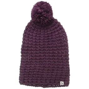 Puma Big Pom Pom Womens Beanie Hat - Purple