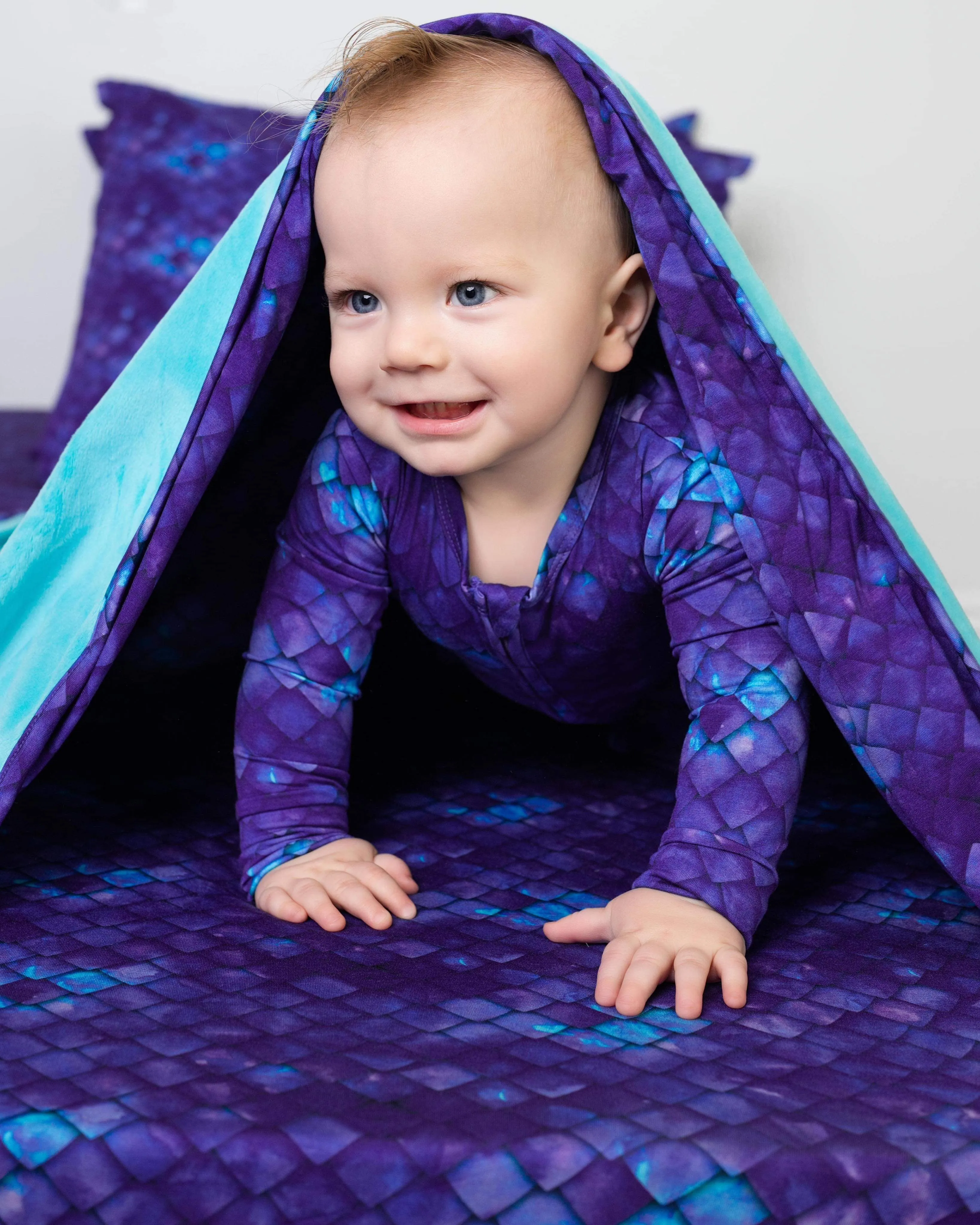 Purple Dragon Scales Zip Convertible Footie