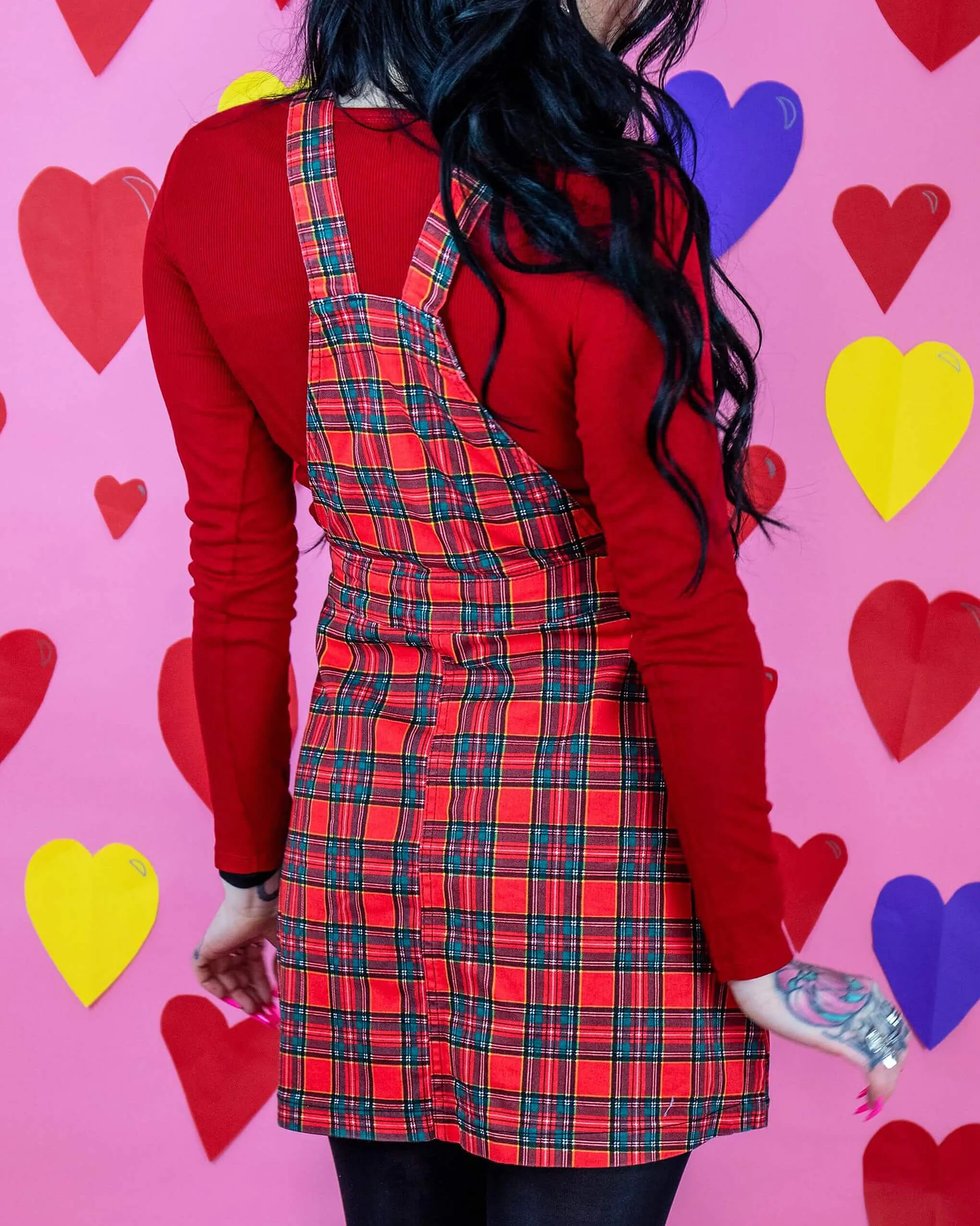 Red Tartan Pinafore Dress