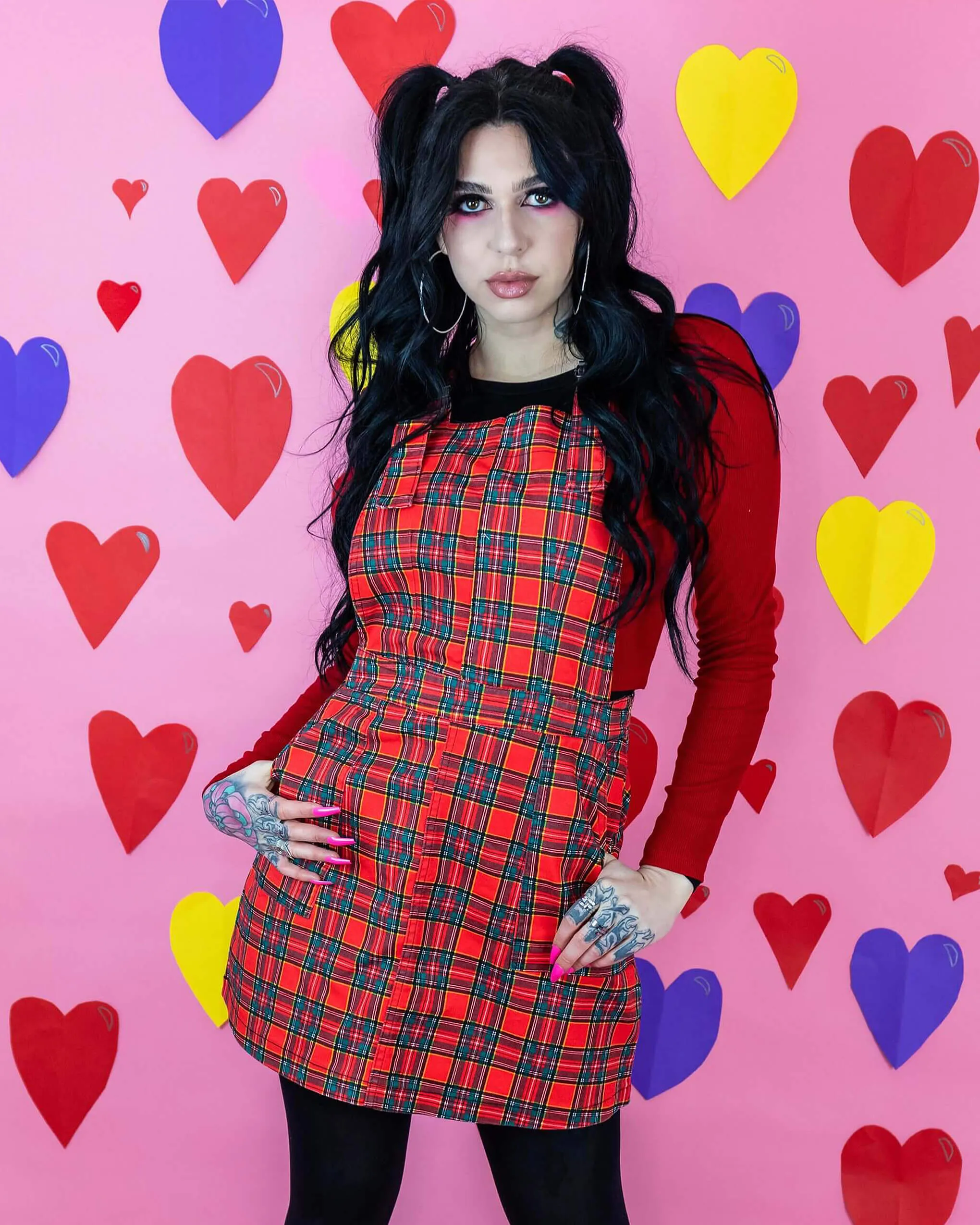 Red Tartan Pinafore Dress