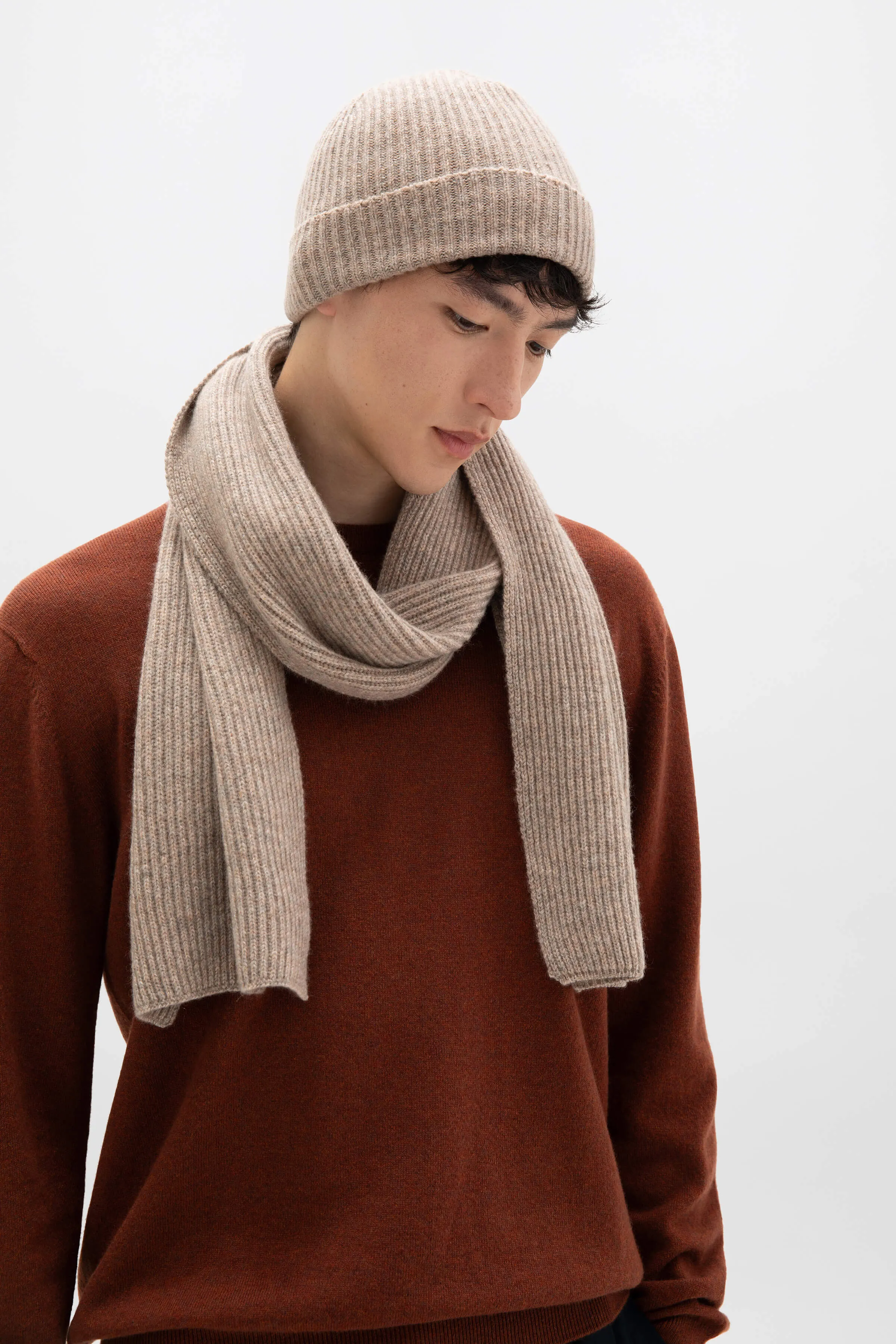 Ribbed Cashmere Scarf