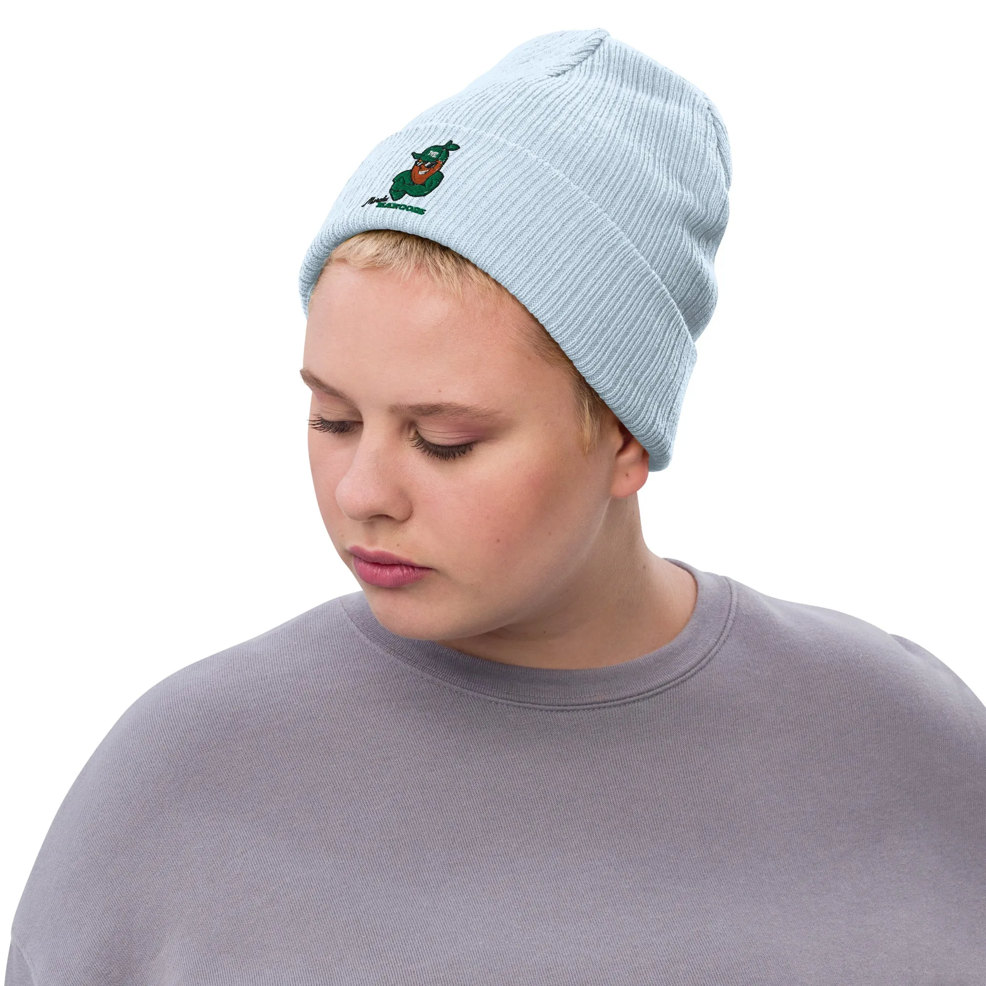 Ribbed knit beanie: Morales Mangoes