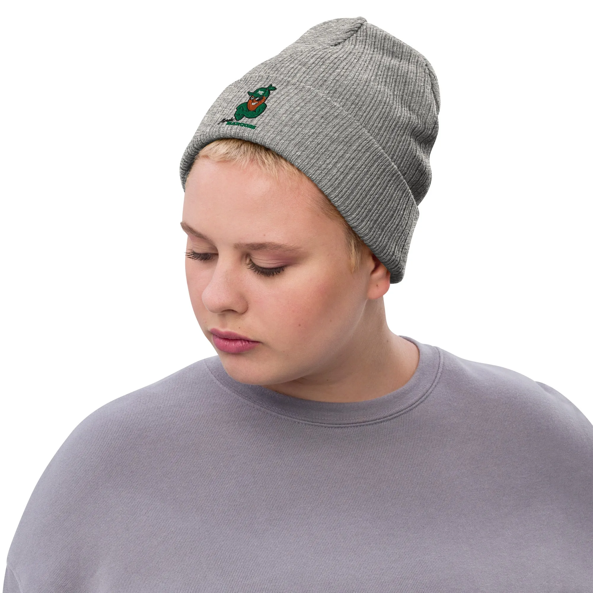 Ribbed knit beanie: Morales Mangoes