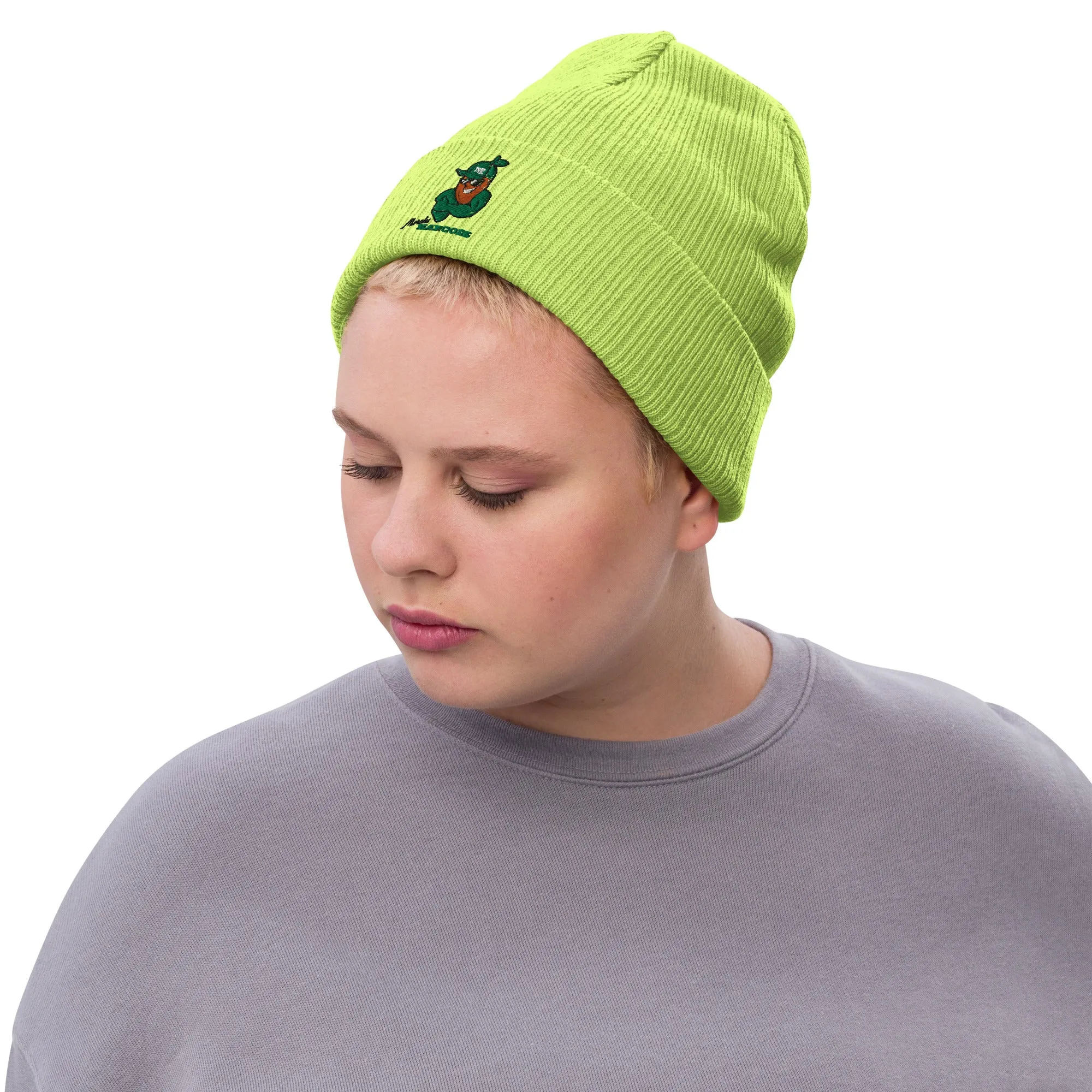 Ribbed knit beanie: Morales Mangoes