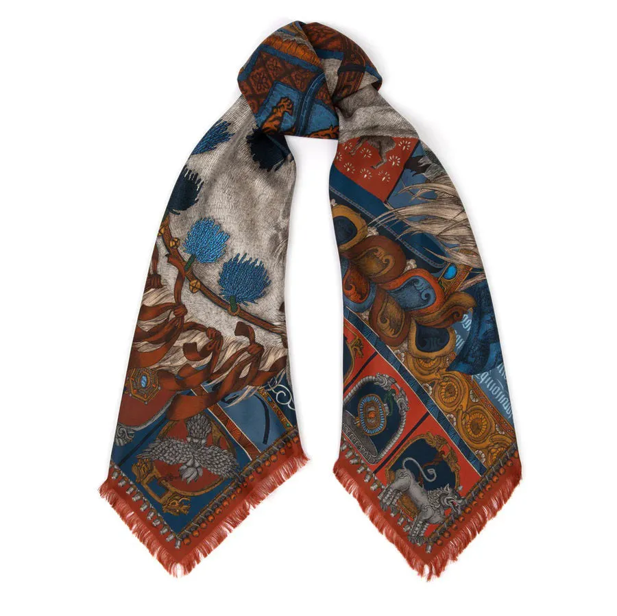 SABINA SAVAGE - THE WIND HORSE SILK TWILL SCARF 135CM