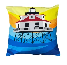 Sailboat & Lighthouse / Throw Pillow