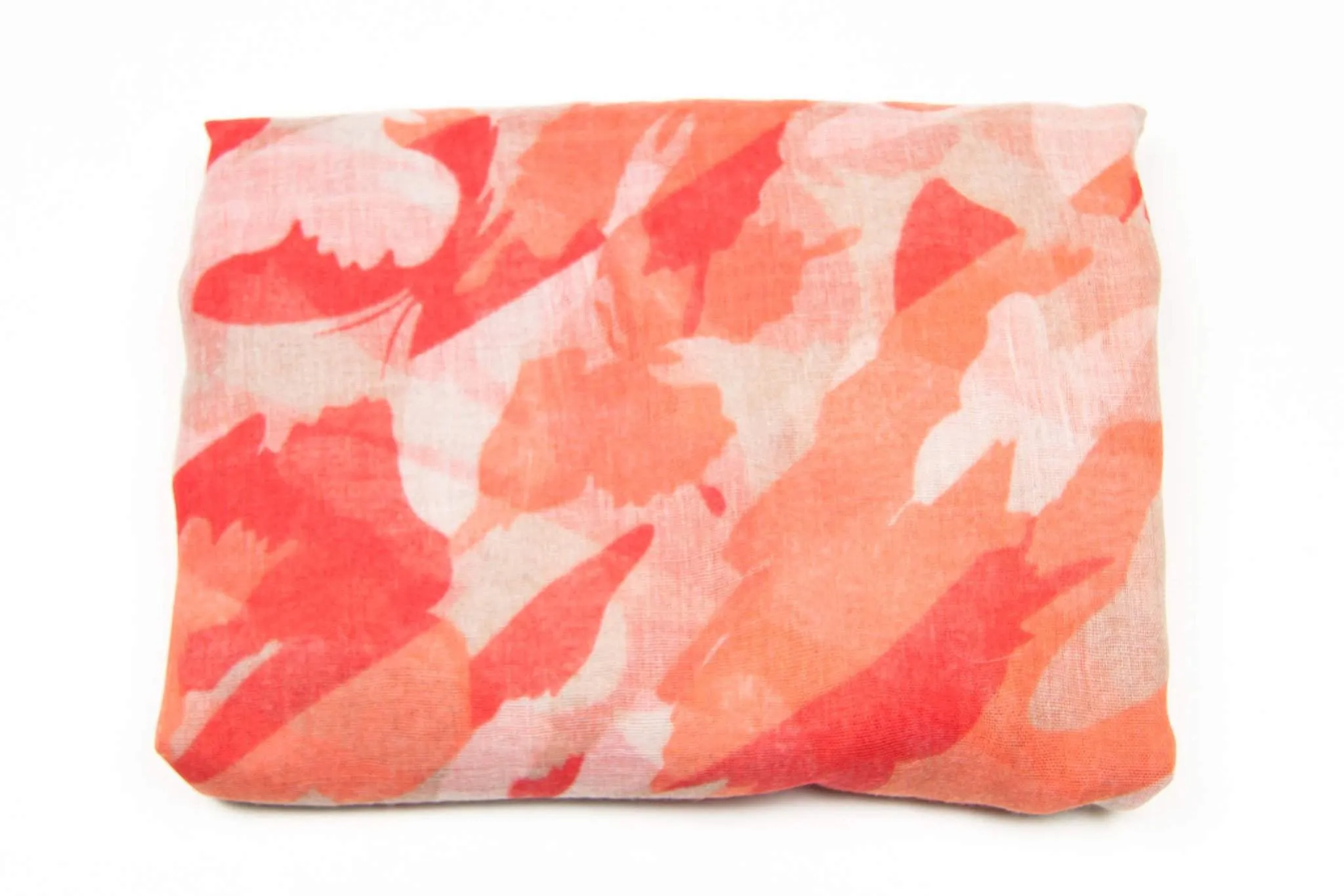 Scarf / Cream Red Peach Pink / Unisex