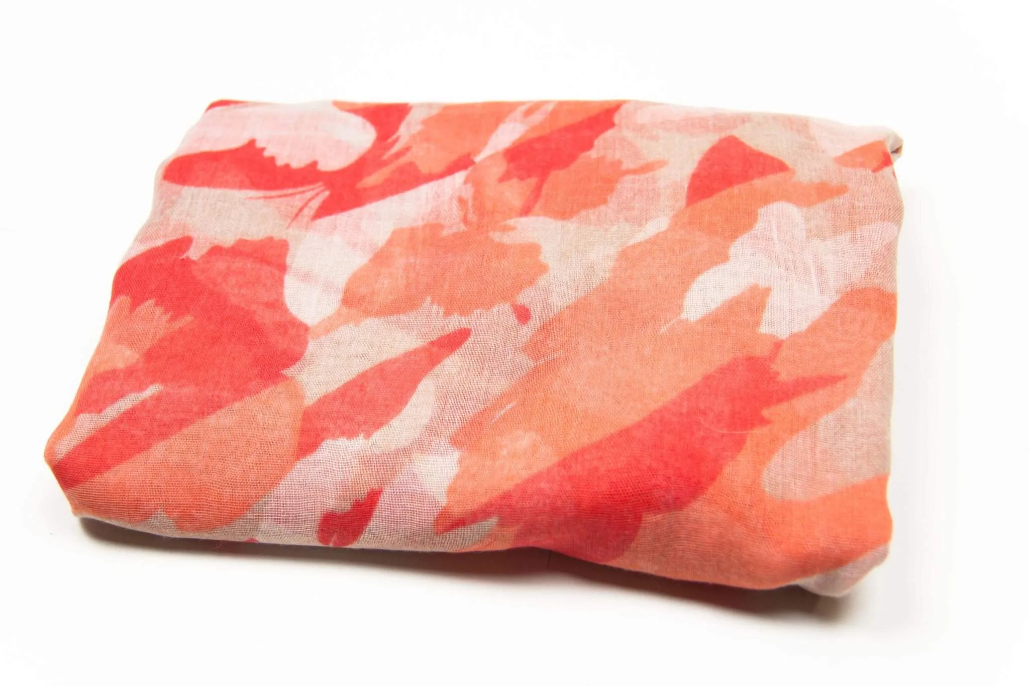 Scarf / Cream Red Peach Pink / Unisex